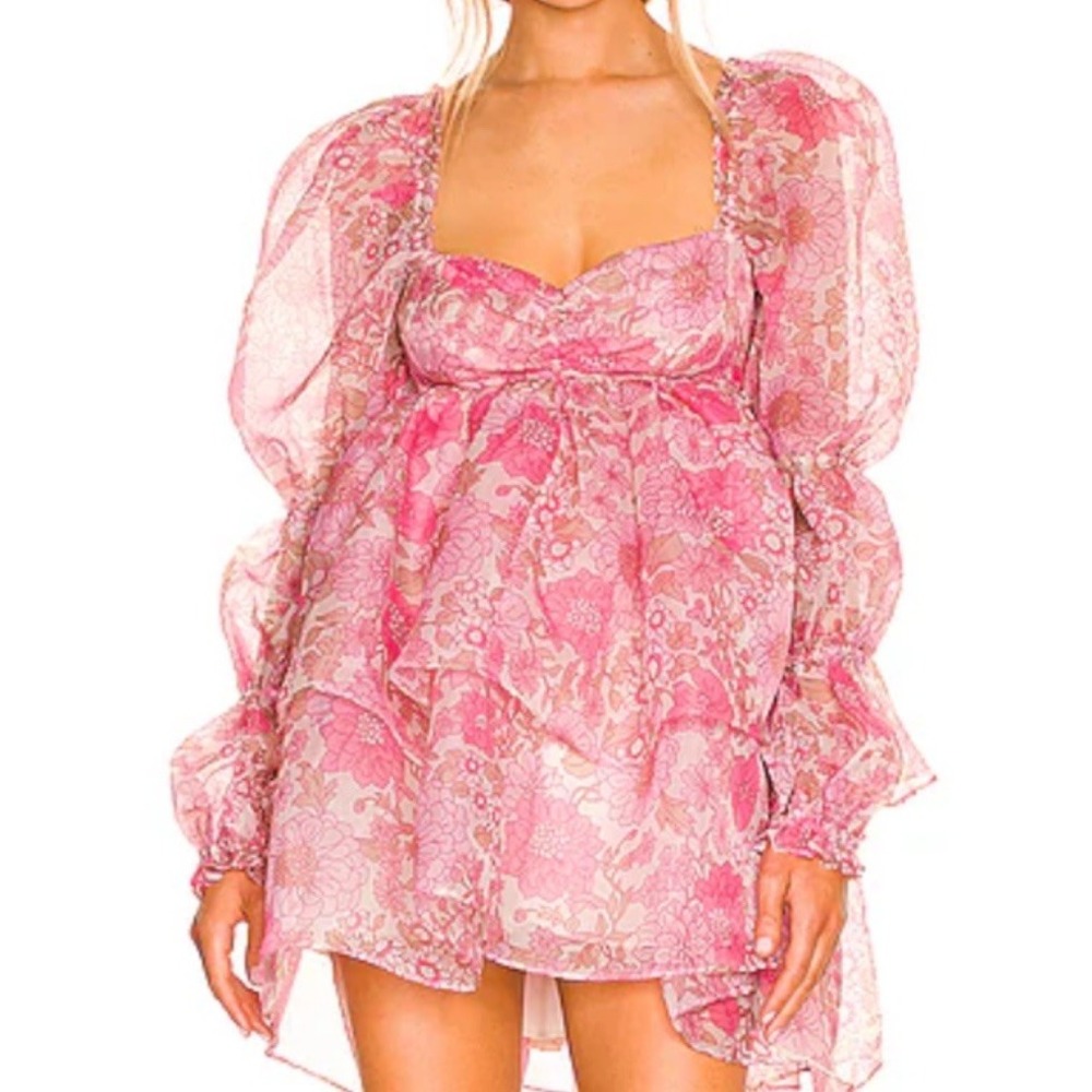 Selkie Rose Mini Dress with Floral Design